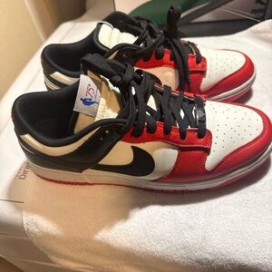 Red and Black Low-Top Sneakers